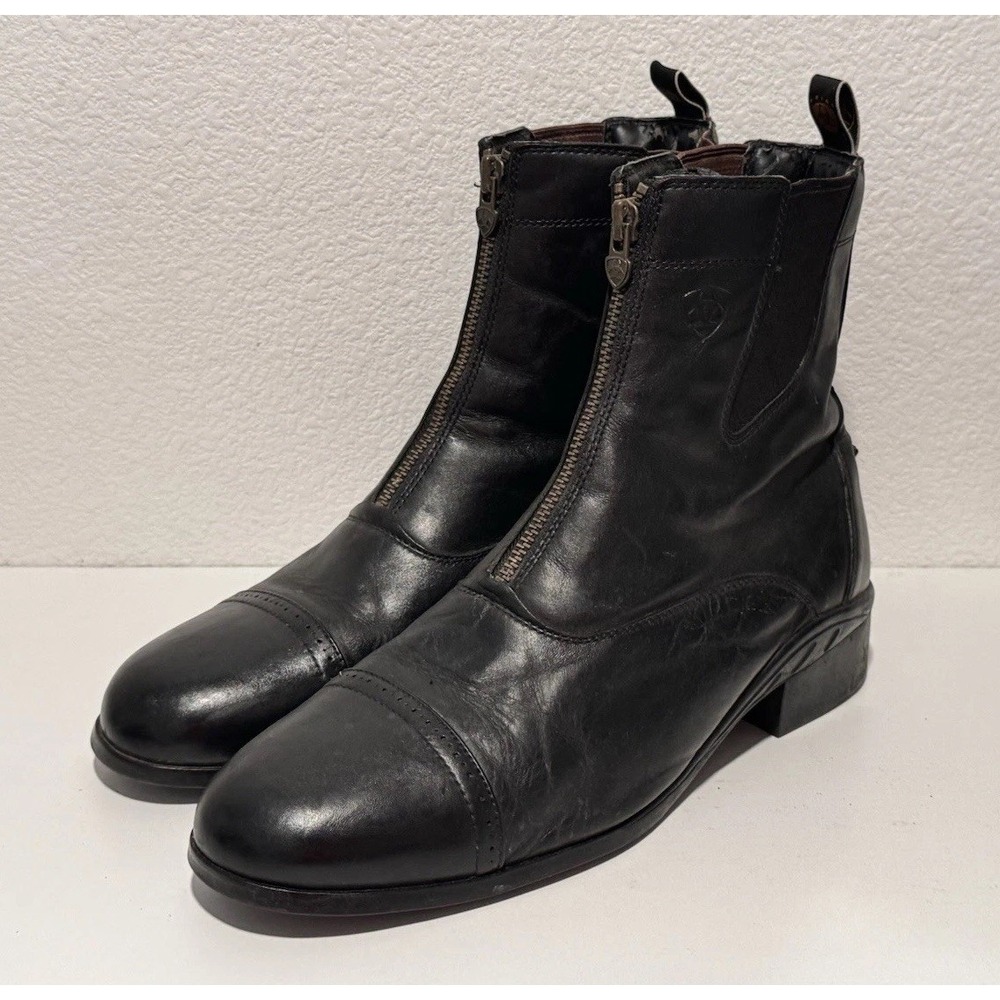 ARIAT Womens Heritage Breeze Zip Paddock Leather Boot 13 EE Wide Cap Toe Black - Picture 3 of 16